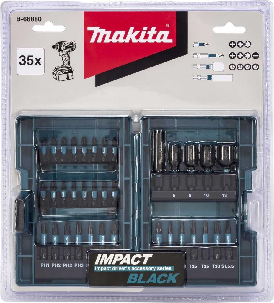 Makita B-66880 Zestaw bitów Impact Black 35 szt. Zdjęcie produktu 