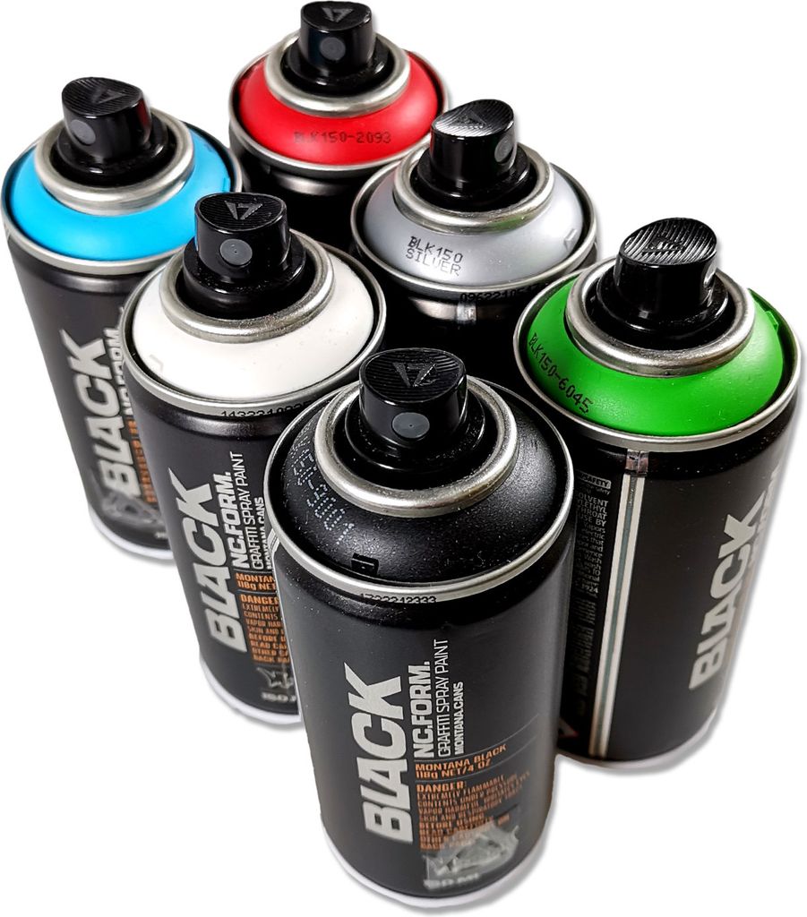 Sprühlack | Montana BLACK Mini | 6 Farben Set | 6x150ml Produktbild 