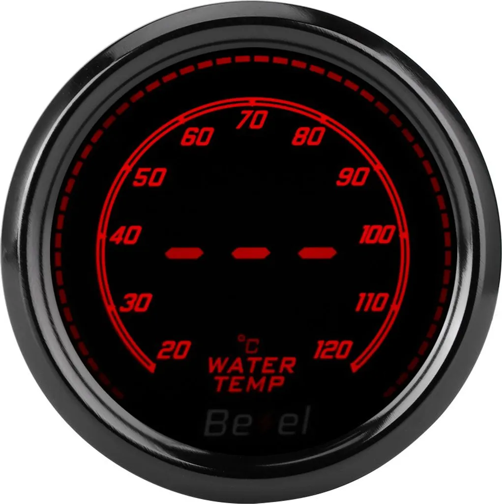 Indicateur température eau LED 52 mm - Rétroéclairage bleu haute clarté