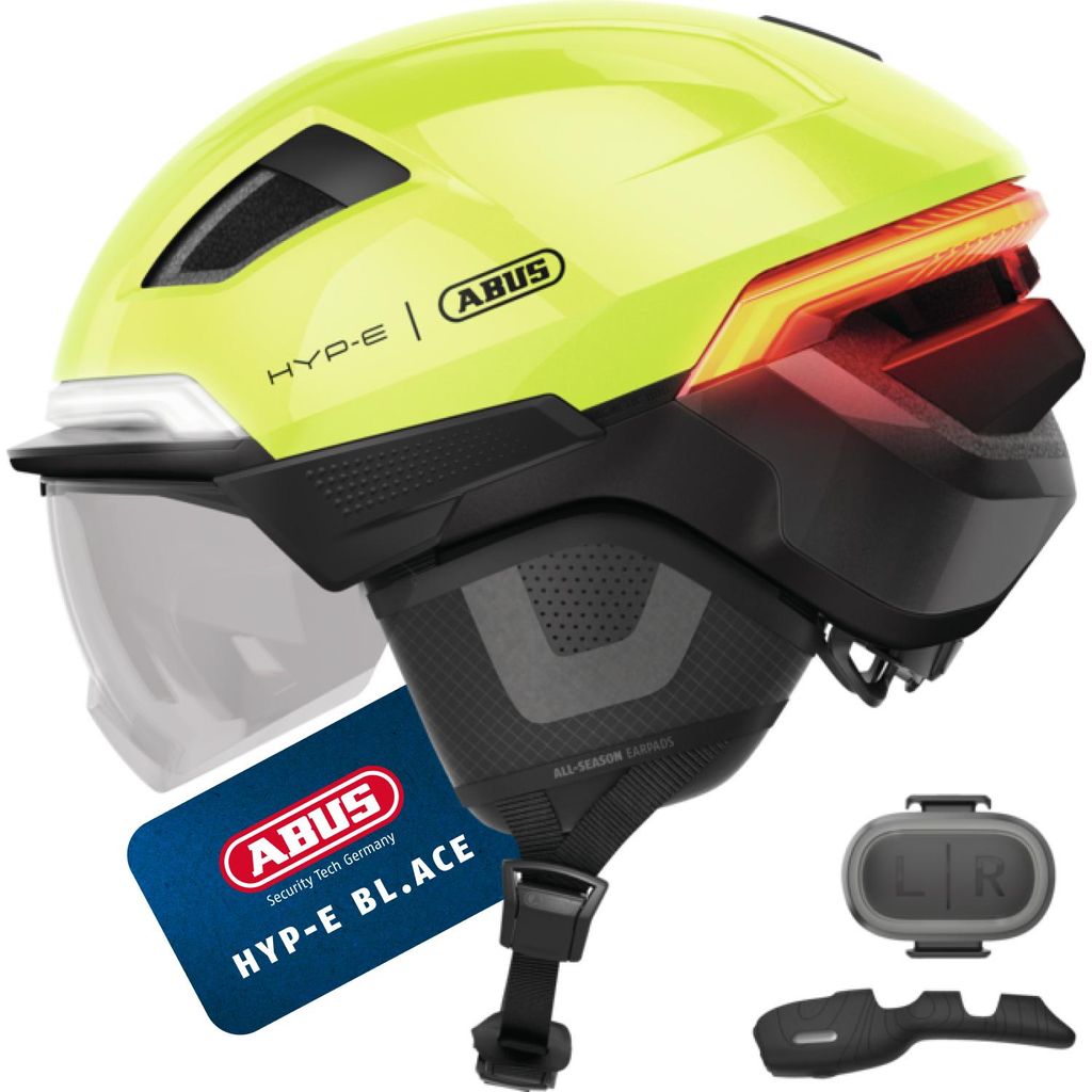 ABUS Fahrradhelm HYP-E B.LACE - mit Front-, Rück- und Produktbild 