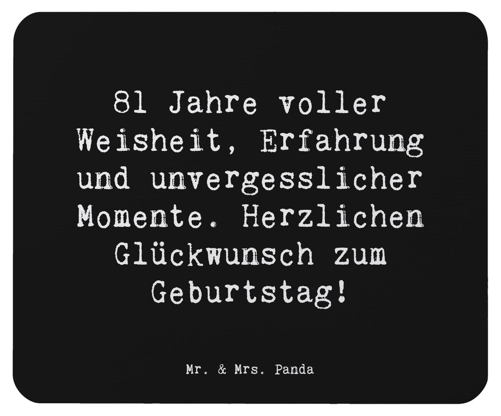 Mr. & Mrs. Panda Mousepad Spruch 81. Geburtstag - Schwarz - Geschenk, Mouse Pad, Alter, Mauspad, notebook, unvergessliche Momente, dekorative Gesch...