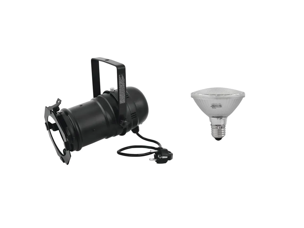Spot PAR-30 230V Set Noir avec Ampoule LED SMD 11W 3000K E27 Silencieux