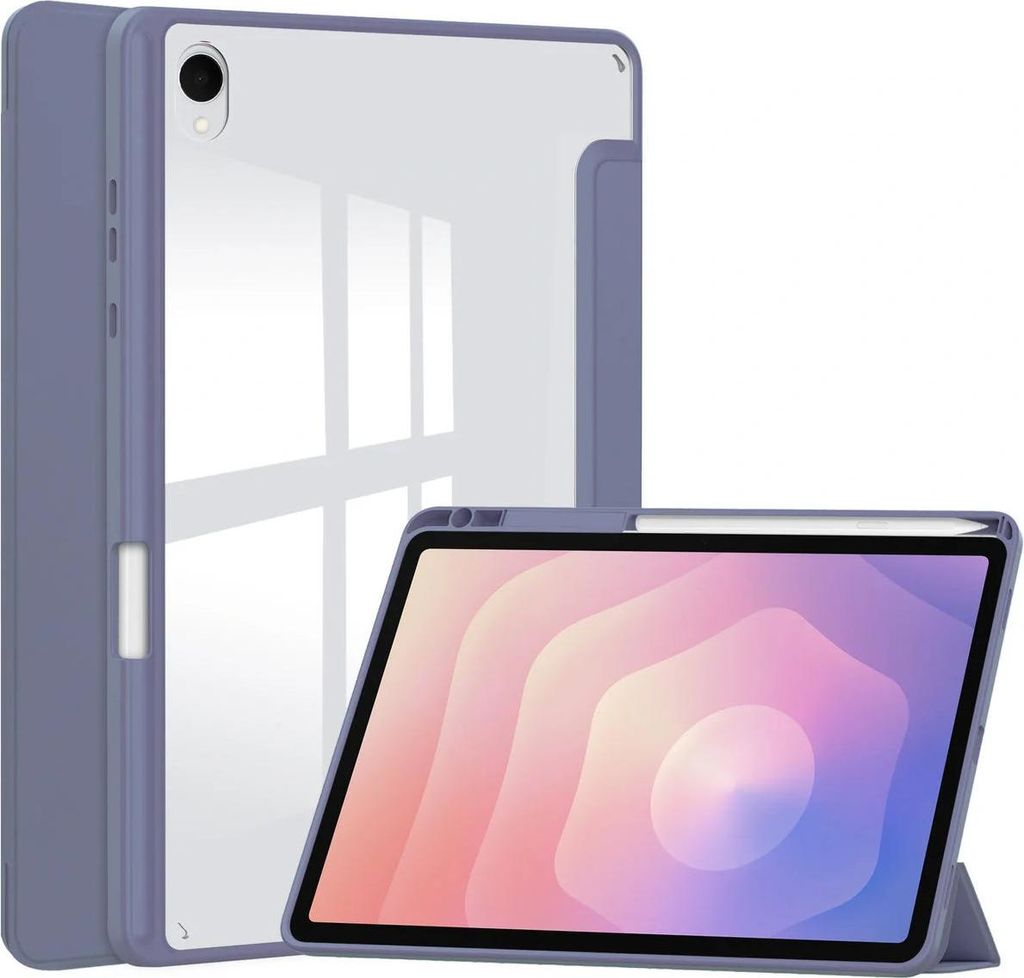 Hülle mit Klappe für Galaxy Tab S11, Bizon Case Tab Clear Matt, Lavendel