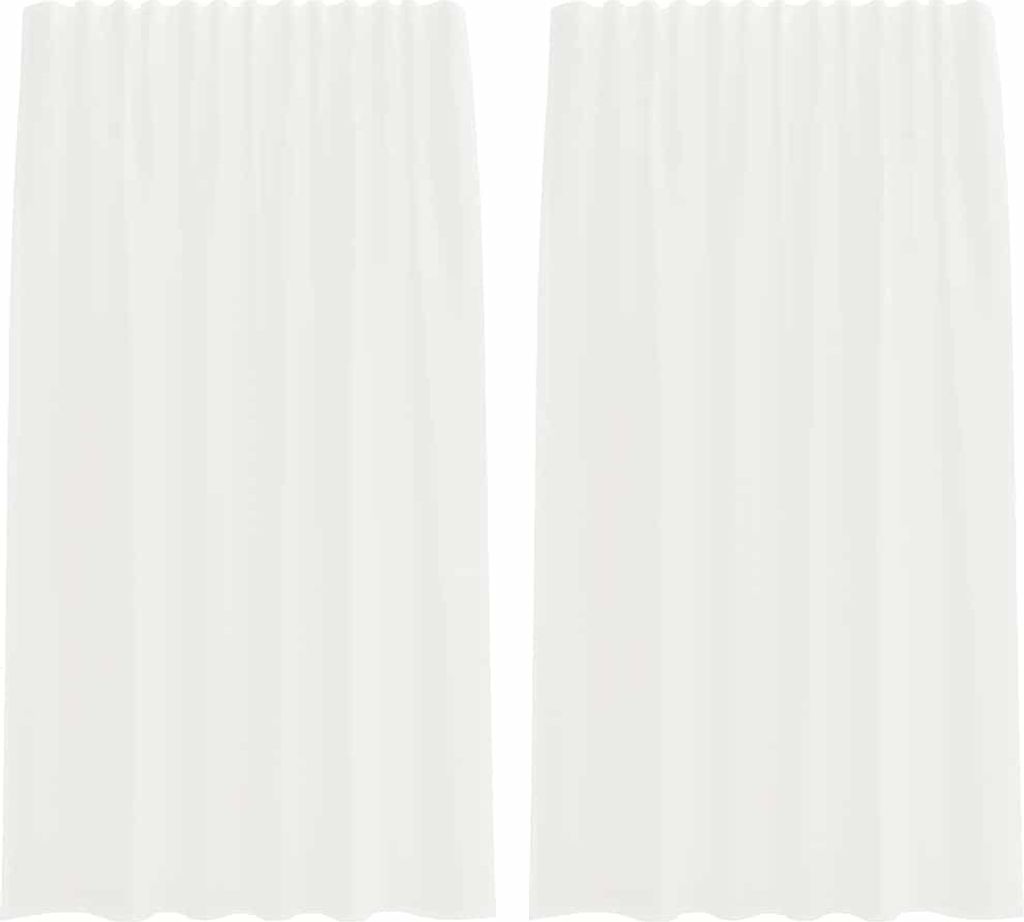 vidaXL Voile Vorhänge mit Stangentaschen 2 Stk. Weiß