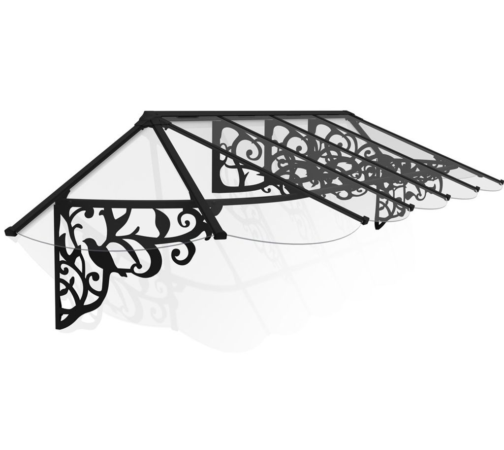Palram - Canopia Vordach Lily 3666 schwarz 370x88 cm