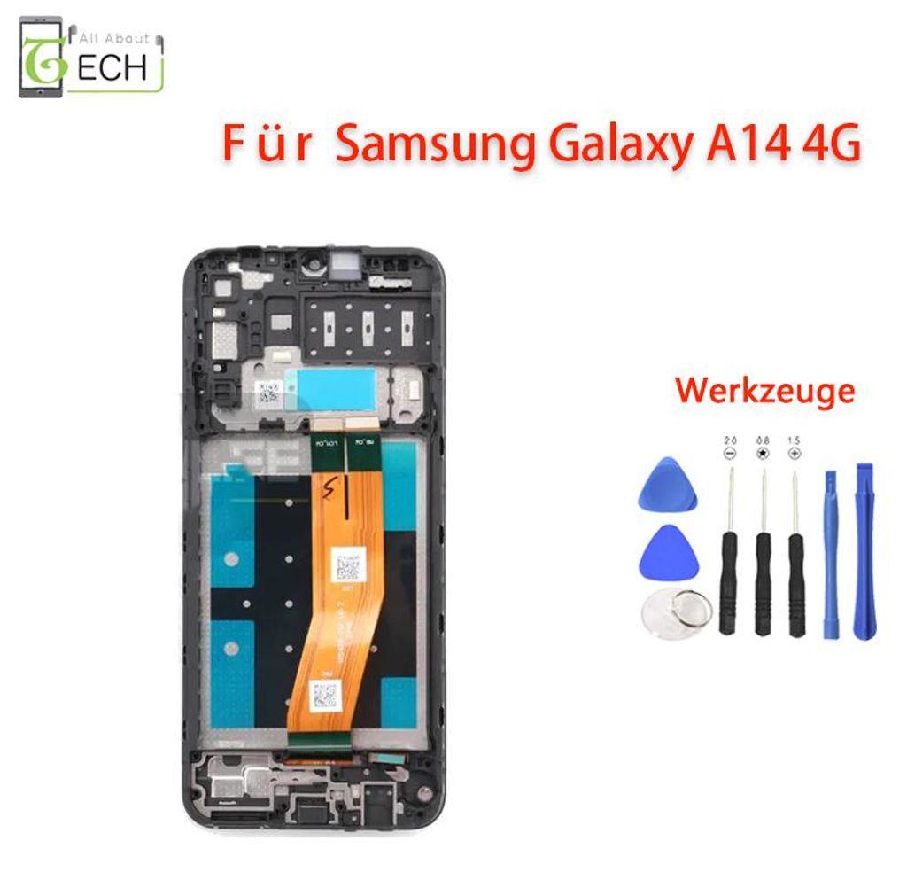 Für Samsung Galaxy A14 4G A145 LCD Display mit Rahmen Touch Produktbild 