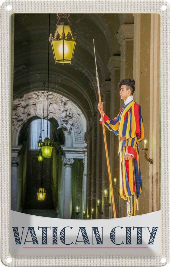 vianmo Blechschild 30x20 cm Vatikan City Kirche Wachmann Bildmotiv Reisemotiv Abenteuer Reisen Urlaub