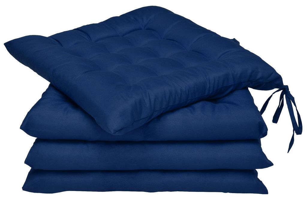 Beautissu Lot de 4 coussins de chaise 40x40 avec rubans Image du produit 