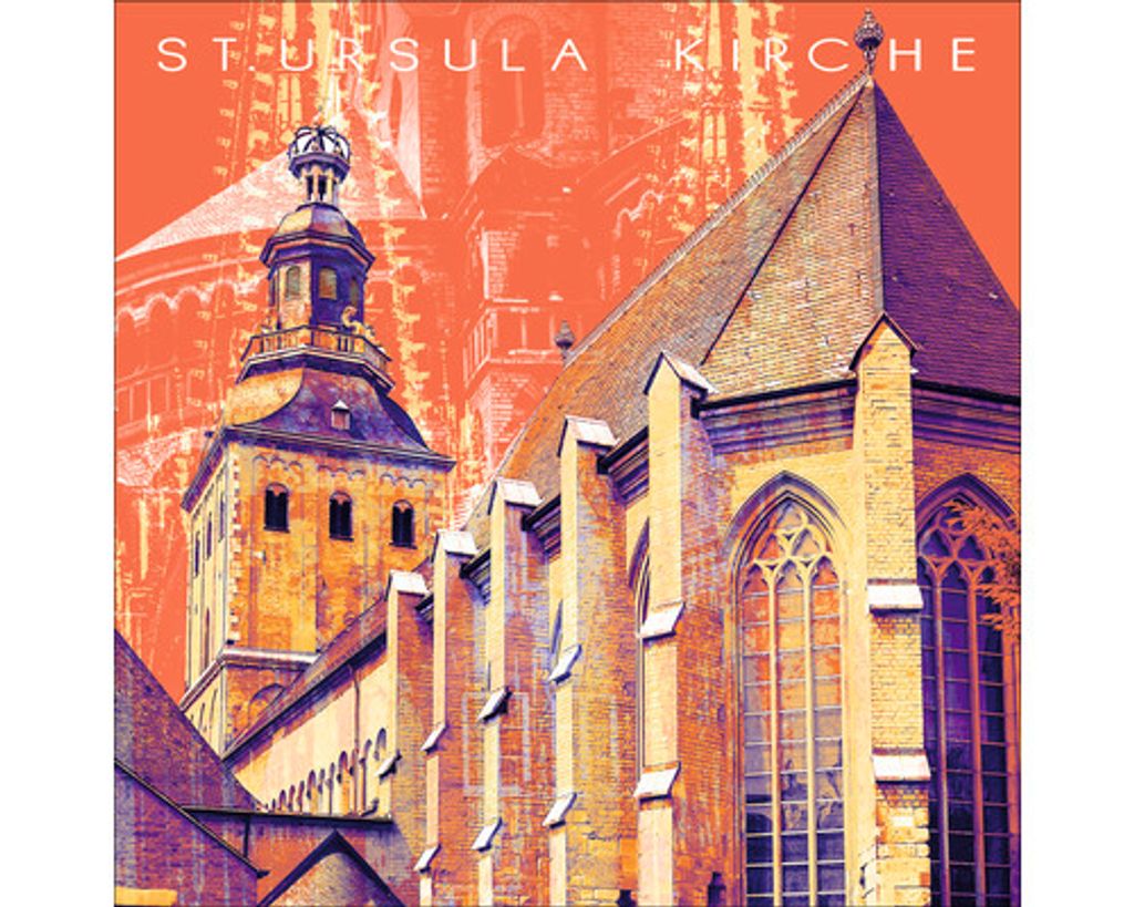 Glasbild Köln St. Ursula Kirche 20x20 cm