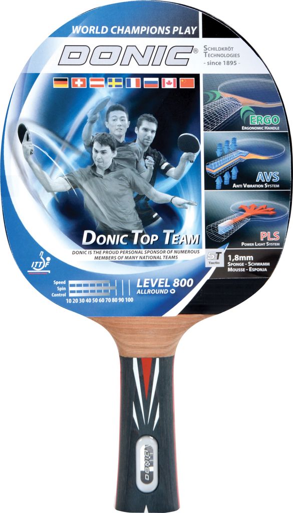 Donic-Schildkröt Tischtennis-Schläger TOP TEAMS 800 AVS/PLS-Griff konkav