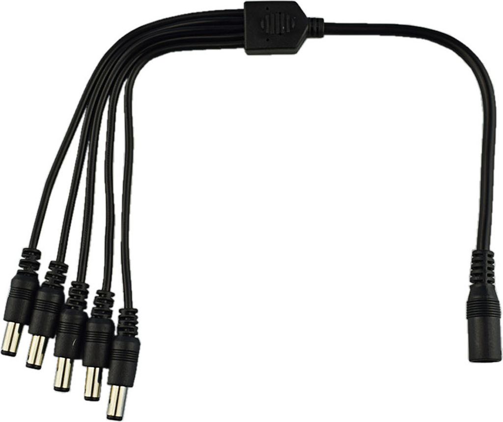 DC Hohlstecker Verteilerkabel 1x 5,5x2,1 Buchse auf 5x 5,5x2,1 Stecker Netzteil