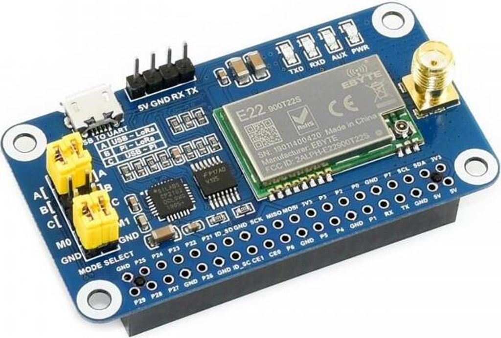 SX1262 LoRa HAT für Raspberry Pi, 868 MHz Frequenz Band Produktbild 