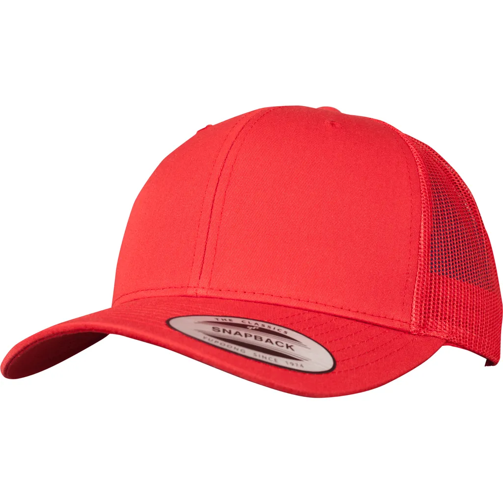 Flexfit 6606 Rosso: Cappellino Vintage Trucker Yupoong Classico