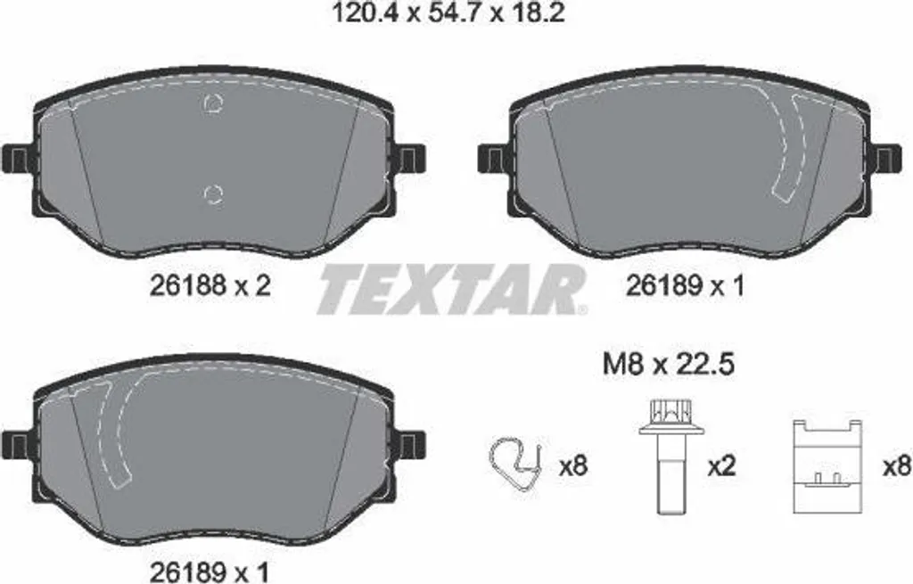 Plaquettes de Frein OE D106000Q1J TEXTAR 2618801 Qualité Équipementier
