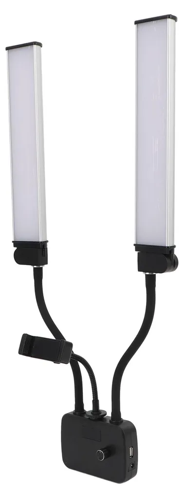 Éclairage LED 3000K-6500K flexible avec bras doubles pour smartphone - 3