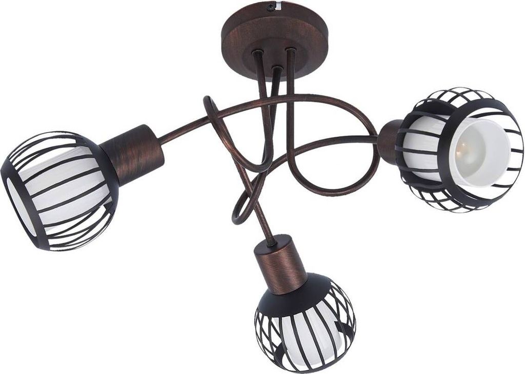 Lindby Deckenleuchte Solm, rost, Eisen, 3-flammig
