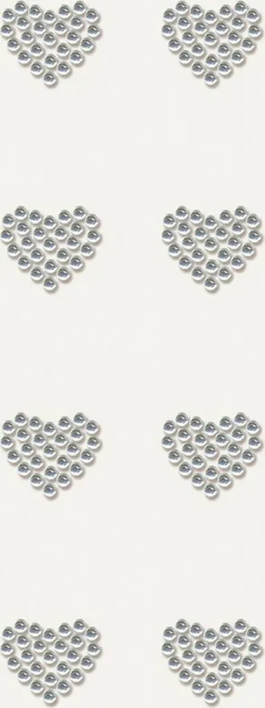 Stickers cœurs transparents à effet strass brillant format 7,5x16cm