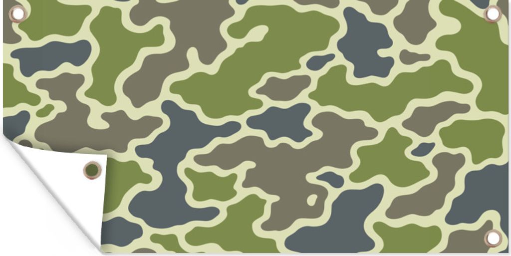 MuchoWow 60x30 cm Outdoor-Poster Gartendeko Sichtschutz Garten Poster für den Garten Grünes Camouflage-Muster