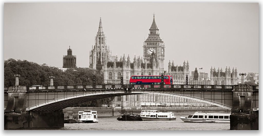 Küchenrückwand aus Glas 140x70cm Spritzschutz Brücker Bus Stadt Architektur