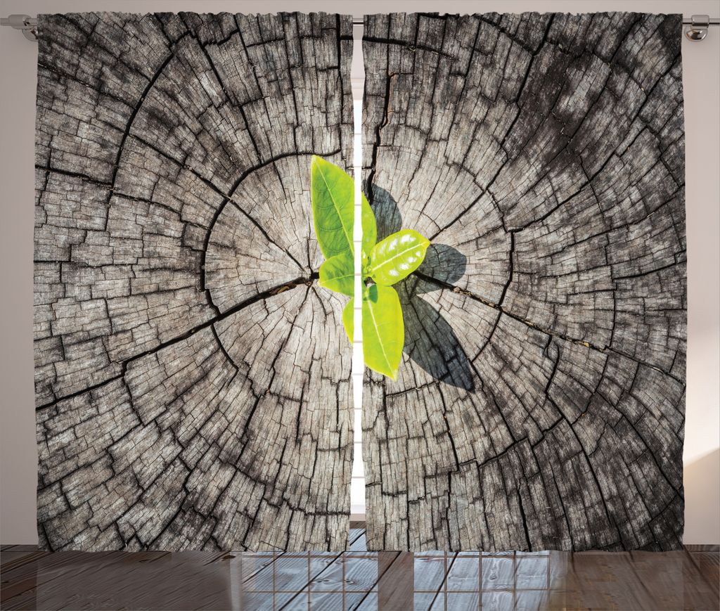 ABAKUHAUS Natur Rustikaler Gardine, Planeten der getrockneten Erde, Schlafzimmer Kräuselband Vorhang mit Schlaufen und Haken, 280 x 225 cm, Braun ...