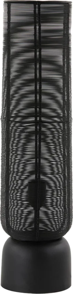 Lampe à poser Lezuza noire mate en métal robuste culot E27 universel