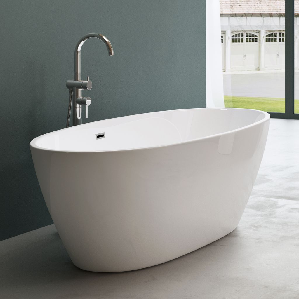 Mai & Mai Freistehende Badewanne Weiß 170x79x56 cm Oval Produktbild 
