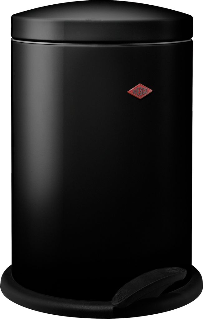 Wesco Treteimer Base Softer 116, Bad Abfalleimer, Mülleimer, Stahlblech, Schwarz, 13 L, 116212-62