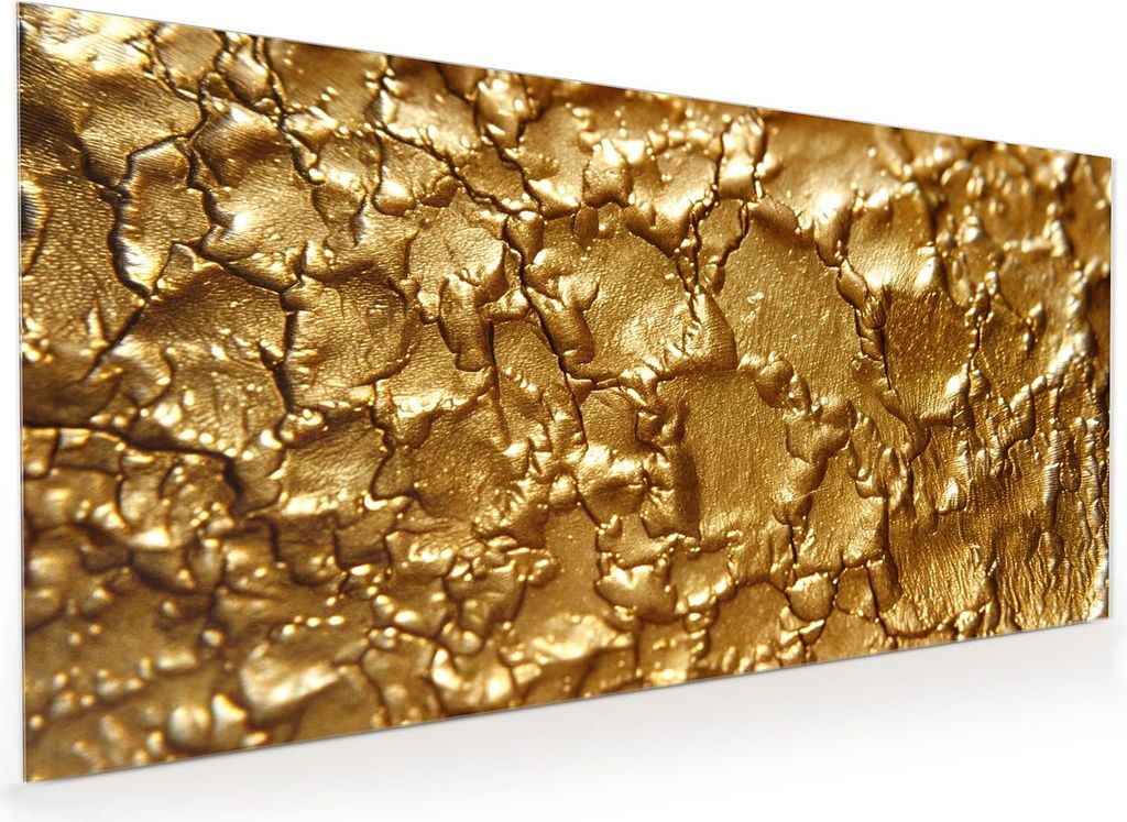 Küchenrückwand Spritzschutz Glas mit Motiv Goldene Struktur 40 x 40 cm