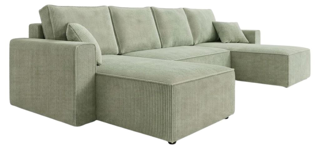 AMBER U Ecksofa U-Form 305x140 cm Cord Schlafsofa Produktbild 