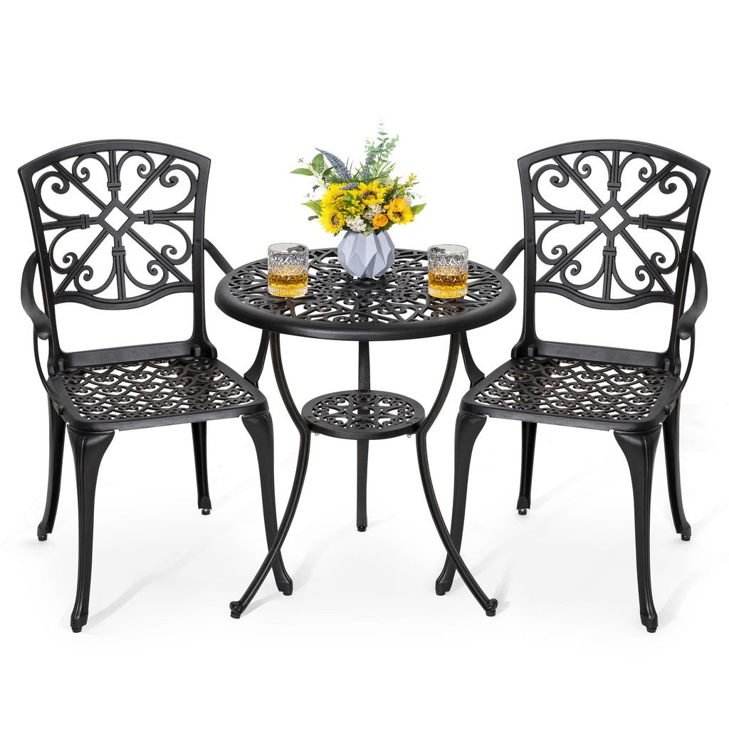 Avestar 3-teiliges Bistro Set aus Aluminiumguss, Produktbild 