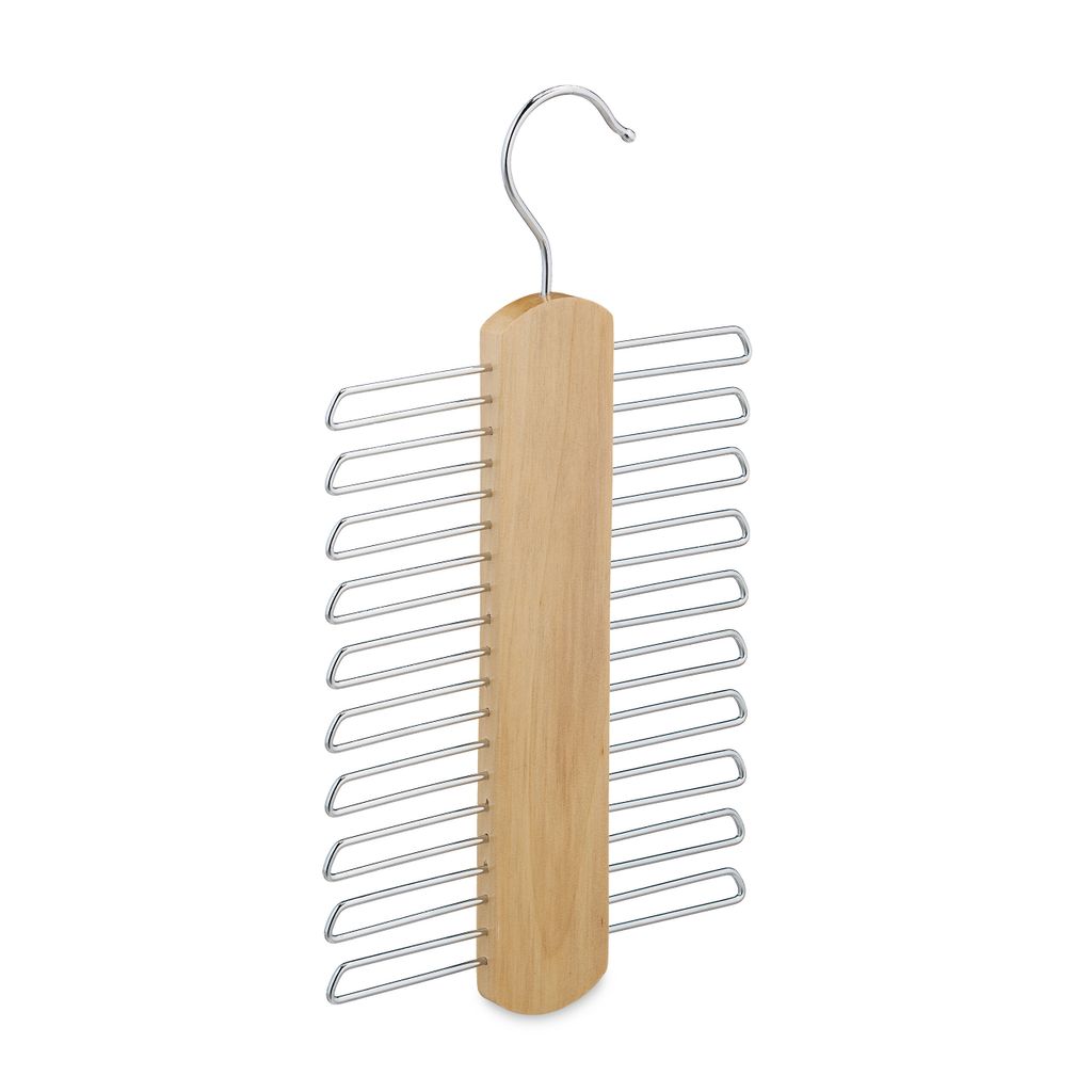 relaxdays 3 x Krawattenbügel aus Holz