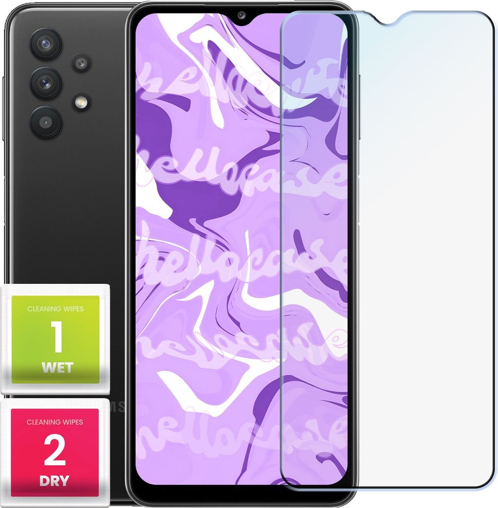 Glas für SAMSUNG GALAXY A32 4G Panzerglas Panzerfolie Schutzglasfolie Displayschutzglas Echt Glas Schutz Folie Display Glasfolie 9H HELLOCASE