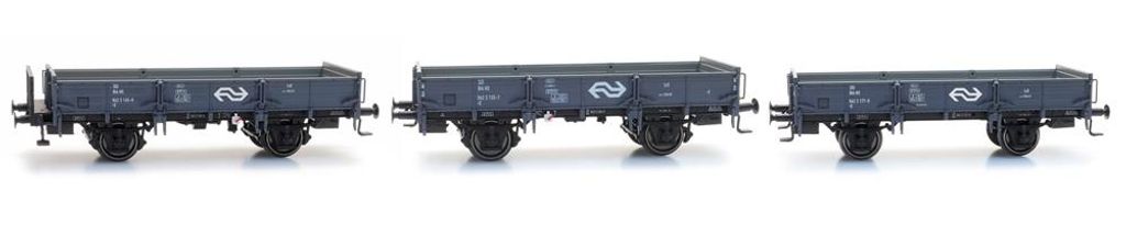 Artitec 20.317.04 - 1/87 / H0 NS Niederbordwagen Sand 3x der NS, Epoche IV