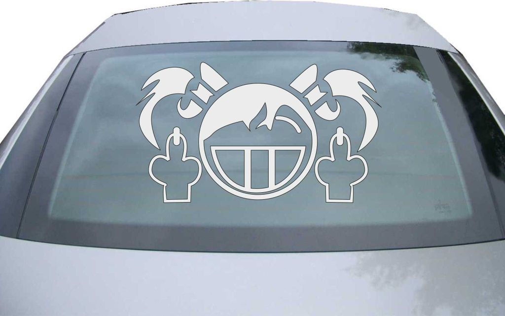 Indigos UG - Aufkleber Heckscheibe & Motorklappe DE6085 - silber - 600x342 mm - fuck girl - Auto Scheiben Fenster Heckklappe Tuning Racing JDM - Di...