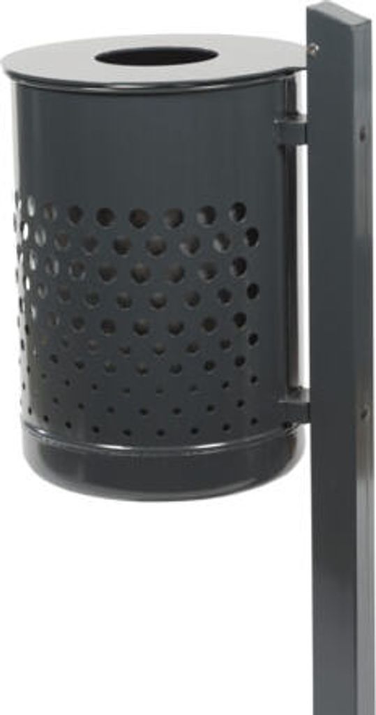 Abfallbehälter mit Pfosten - 50 l - gelocht - kobaltblau