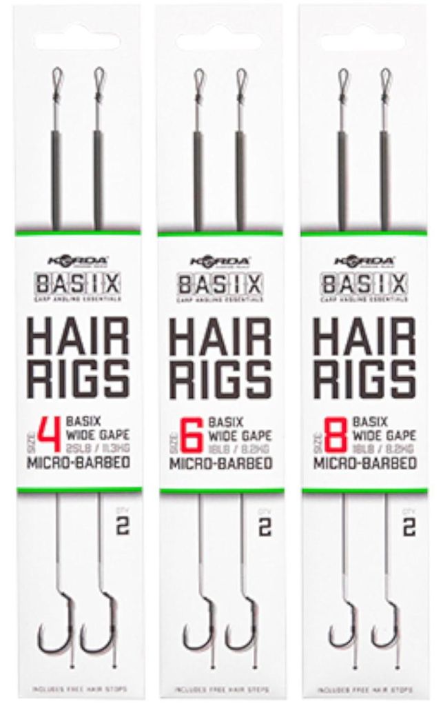 Korda Basix Hair Rigs Wide Gape - 2 Karpfenrigs, Produktbild 