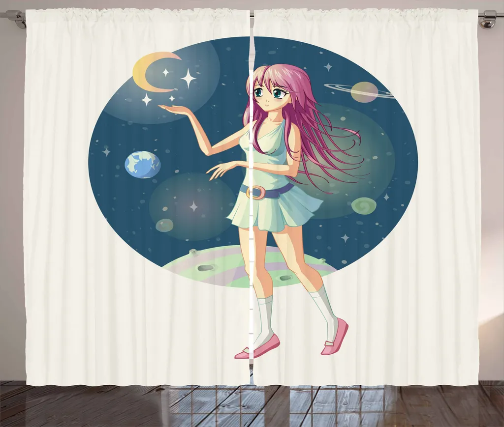 Tenda Arredo Anime Girl Stars | ABAKUHAUS 280x175cm per Cameretta