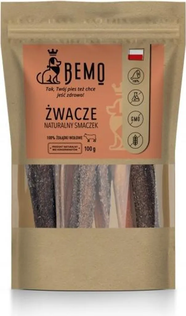 Peau de bœuf BEMO 250 g : Snack naturel sans céréales pour chiens