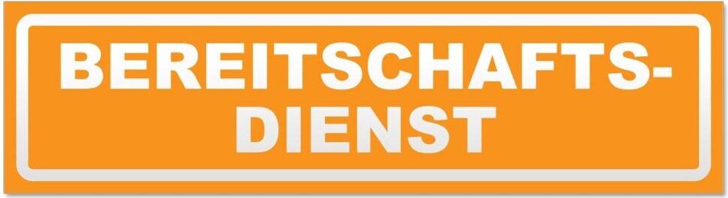 Kiwistar Bereitschaftsdienst invertiert Magnetschild Schild magnetisch - 45cm Orange - Magnetfolie für Auto PKW Kfz