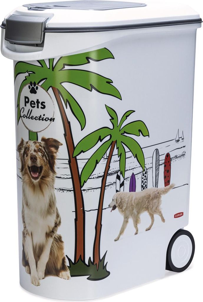 Curver Pets Collection - Futtercontainer Hund - Weiß - 54L - 20kg