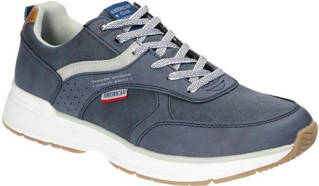 AMERICAN CLUB, RH122, Herren-Sportschuhe, intelligente MEMORY FOAM SYSTEM-Innensohle, leichte, solide, Casual-Schuhe, Sneakers, Schnürung, Marine 43