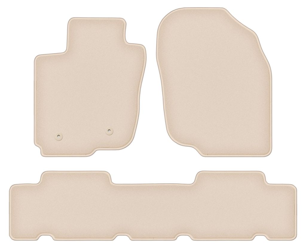 DURBAN Beige Velours-Fußmatten-Set für Toyota RAV4 III SUV (2006-2013)