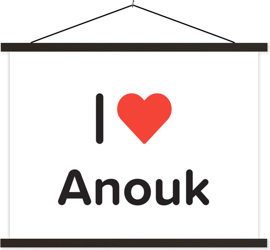 MuchoWow Textilposter Ich liebe - Anouk - Mädchen 40x30 cm mit schwarzem Rahmen - Dekorationen