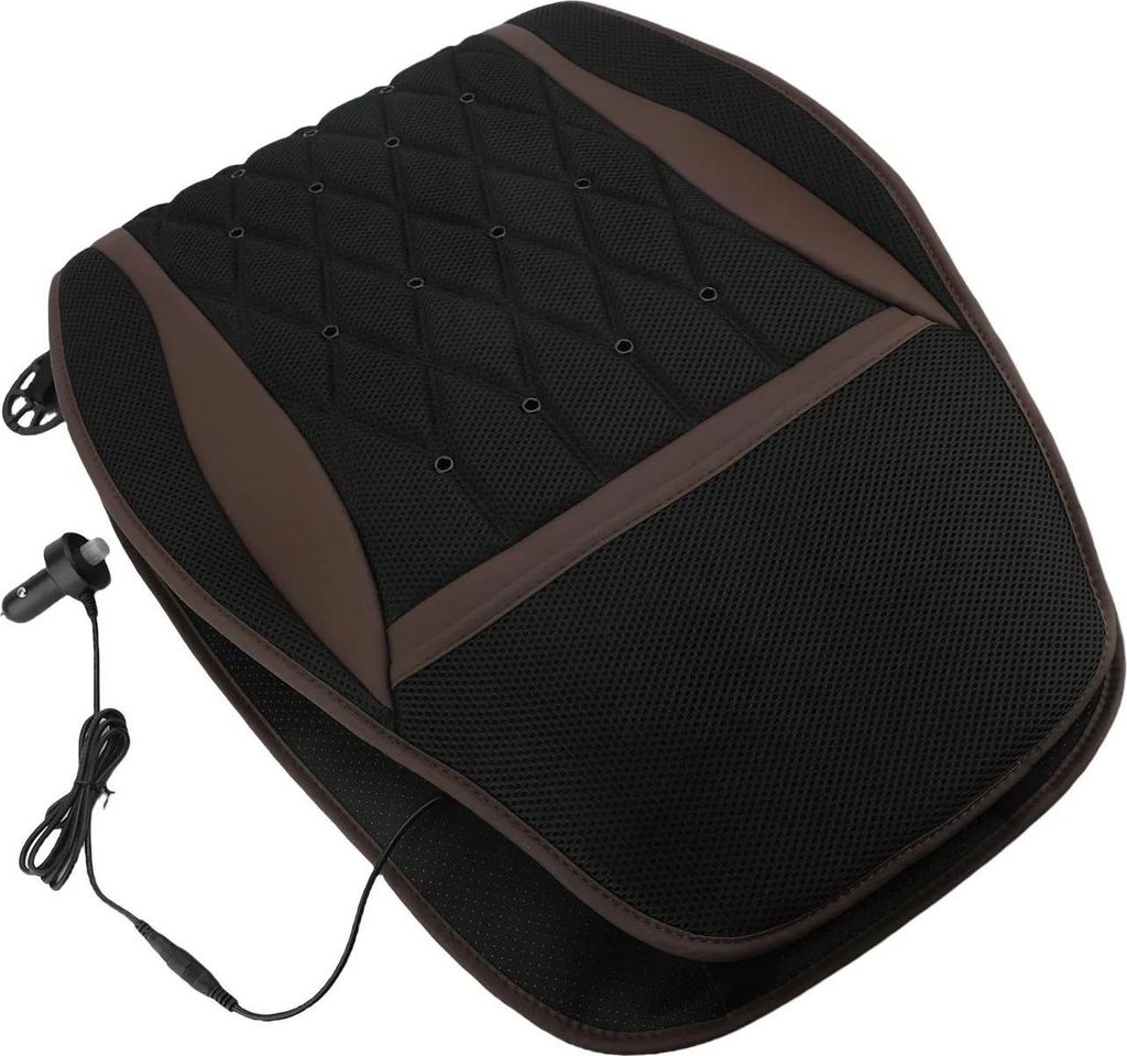 Kühlende Sitzauflage - Ventilierte Auto- & Lkw-Sitzauflage 12V/24V - 31 Luftauslässe - Vollflächige Abdeckung - Atmungsaktives Mesh - Rutschfest...