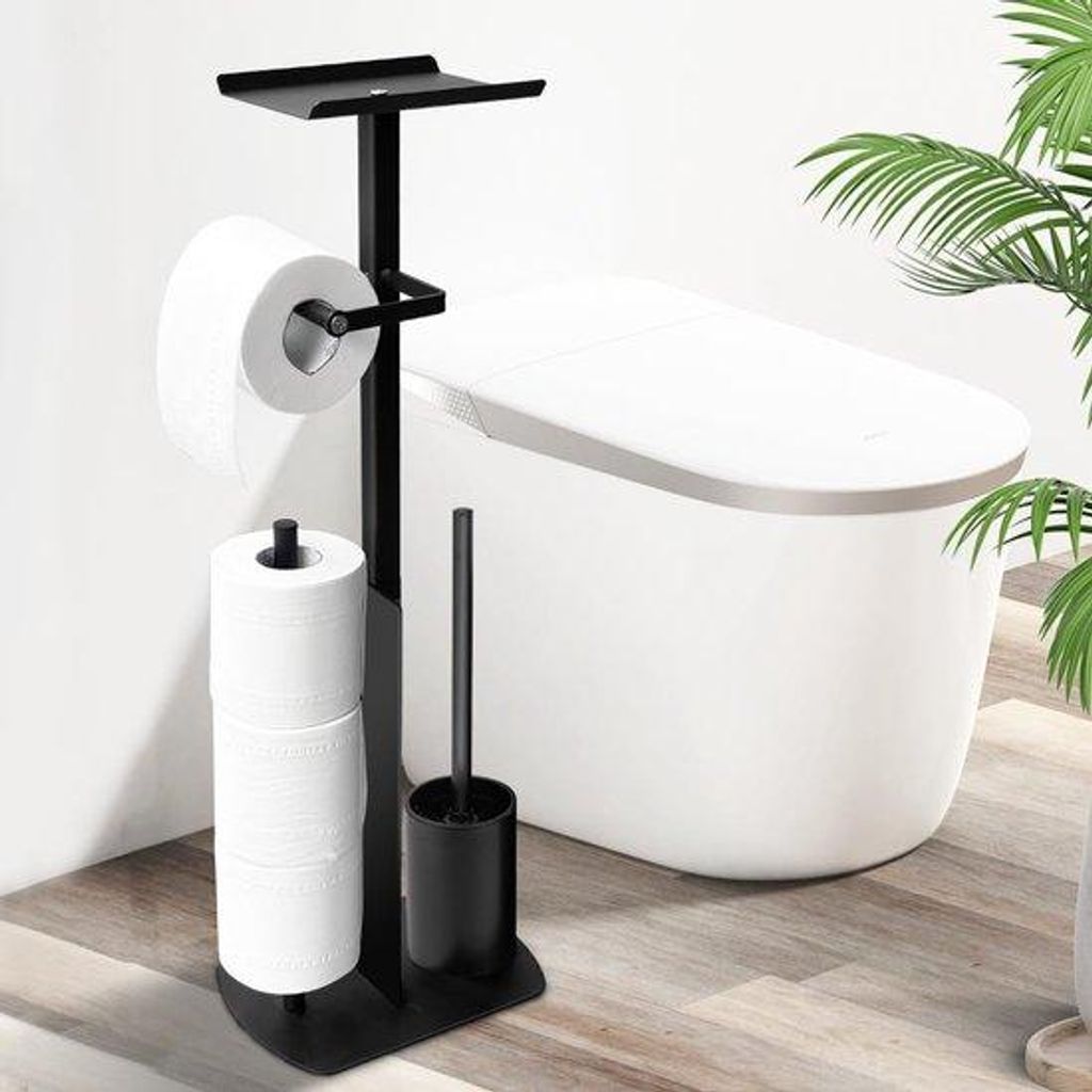 Edelstahl-Toiletten-Set mit Toilettenpapierhalter und Bürste für die Dusche