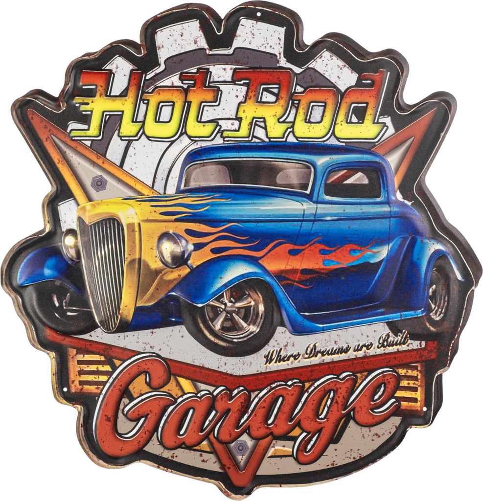 Moritz Blechschild 48 x 50 cm Hot Rod Garage Oldtimer Auto Deko Metallschild Retro Vintage Retro Sprüche lustig