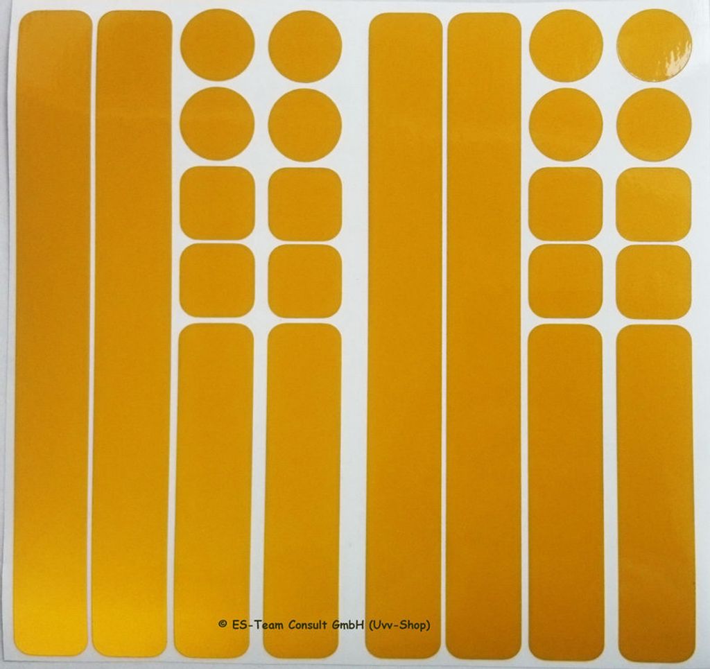 Reflektoren 24 reflektierende Sticker - Kinderwagen, Helm, Bike(gelb)