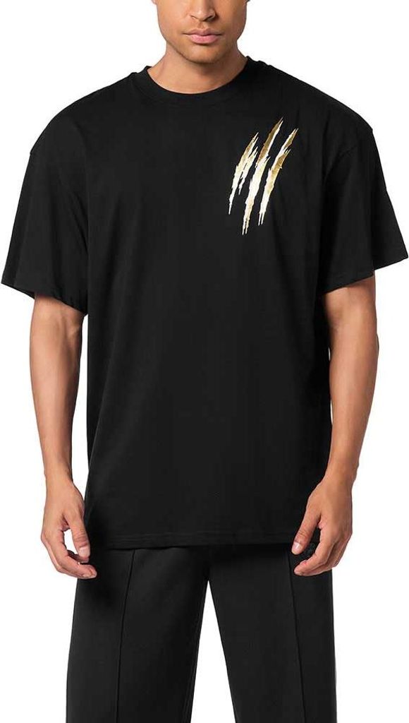 Philipp Plein Sport Run Faster Scratch Kurzarm-t-shirt Schwarz L Mann Schwarz L