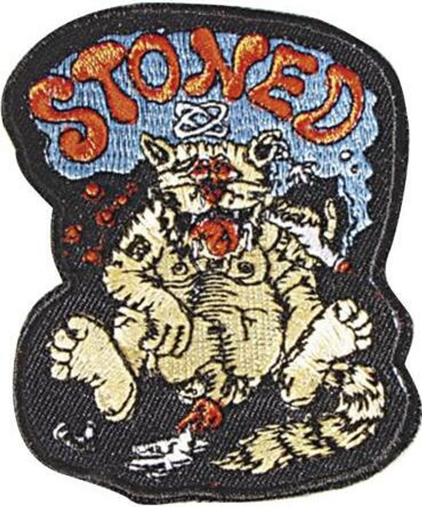 Aufnäher - STONED - 04966 - Gr. ca. 9 x 8 cm - Patches Stick Applikation