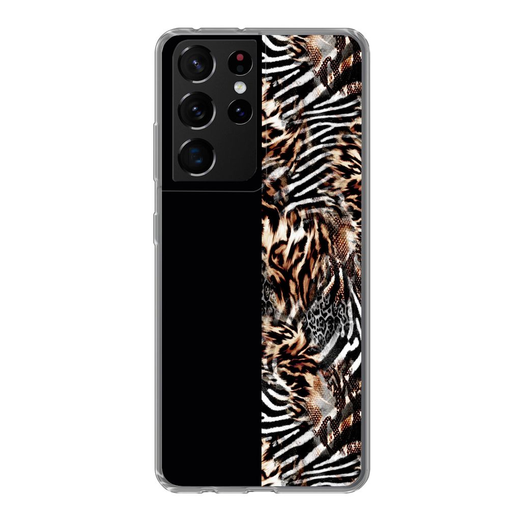 MuchoWow Handyhülle Schutzhülle Hülle für Samsung Galaxy S21 Ultra Mantel - Design - Tiere Silikon Softcase Handy Hülle - Mobiltelefon